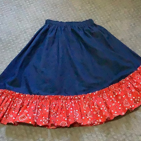 Vintage western denim ruffled skirt - Picture 3 of 5